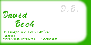 david bech business card